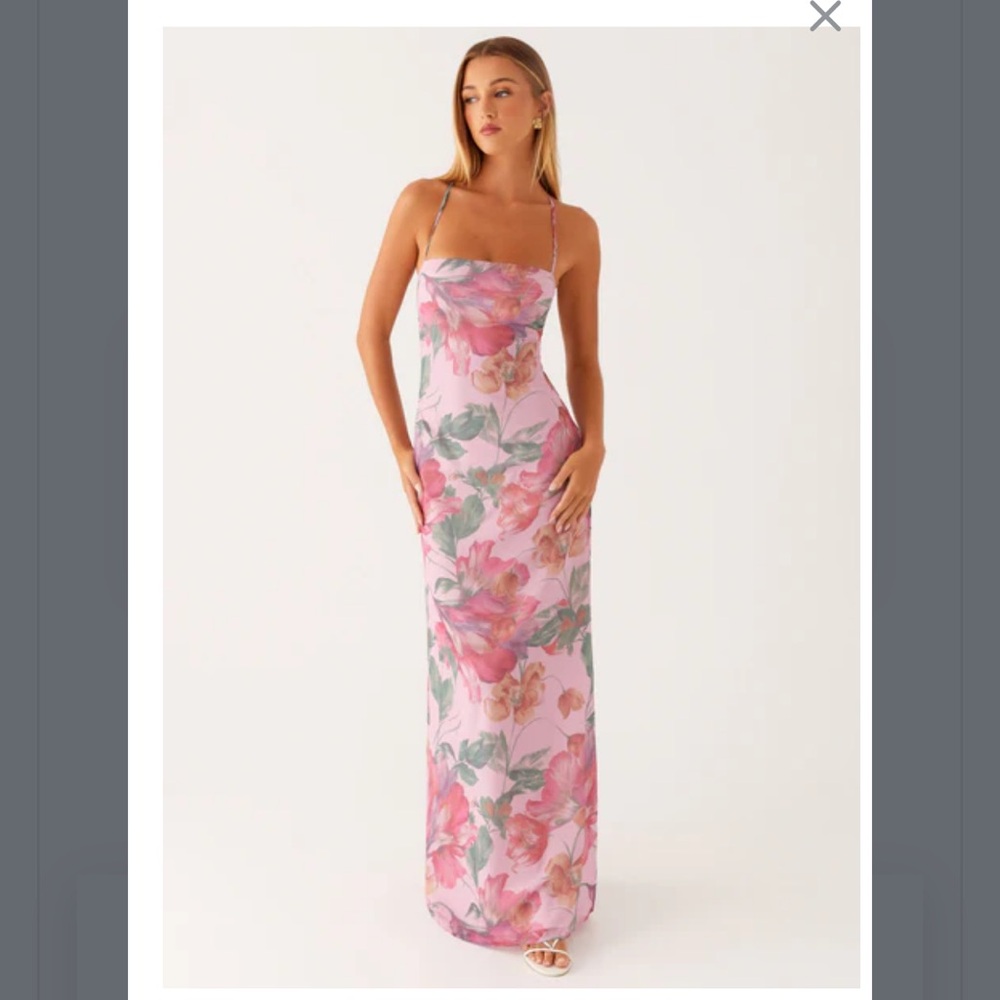 Peppermayo Strapless Pink Floral Dress